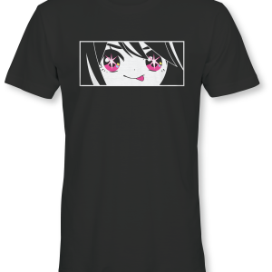 Black short sleeves with sparkle eyes. Inspired by Oshi no Ko!